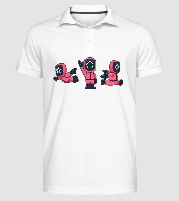 cute squid game toys model alb pe tricou