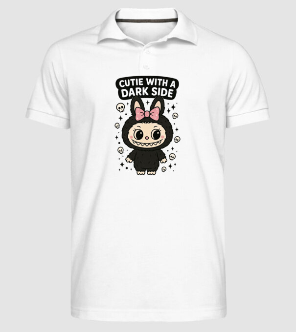 Cutie with a dark side model alb pe tricou