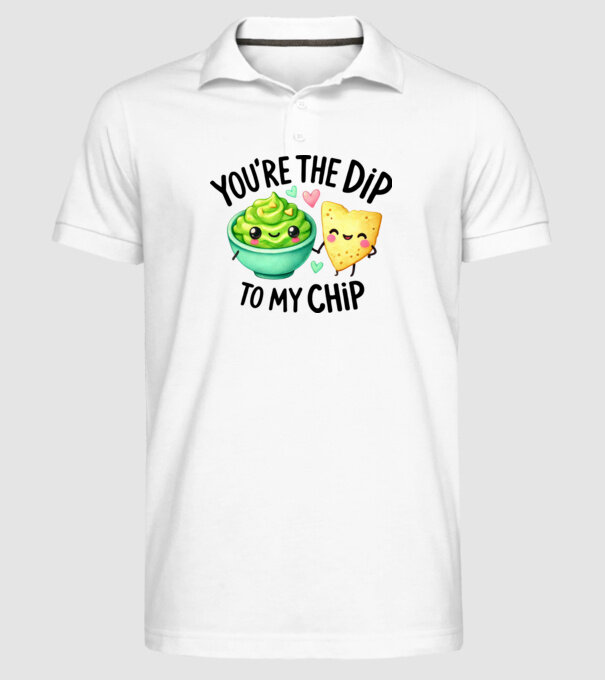 Dip to my Chip model alb pe tricou