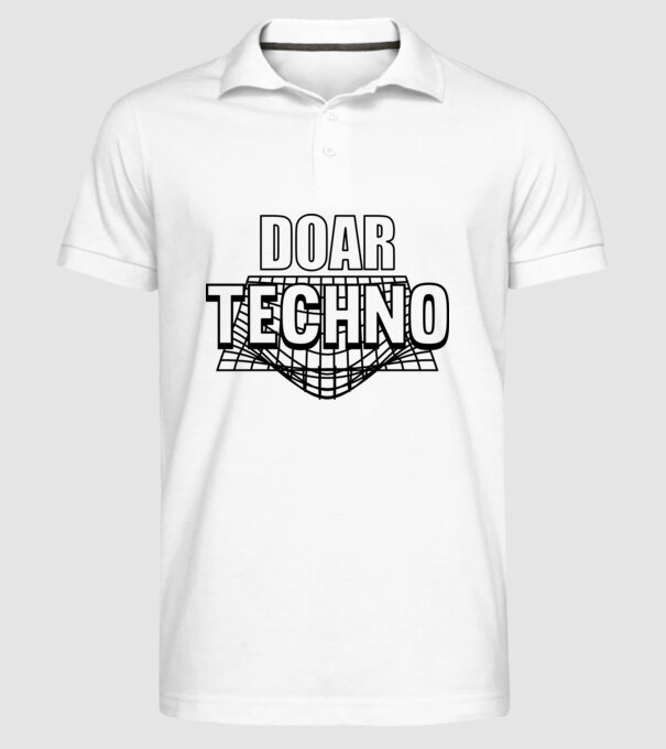 Doar techno model alb pe tricou
