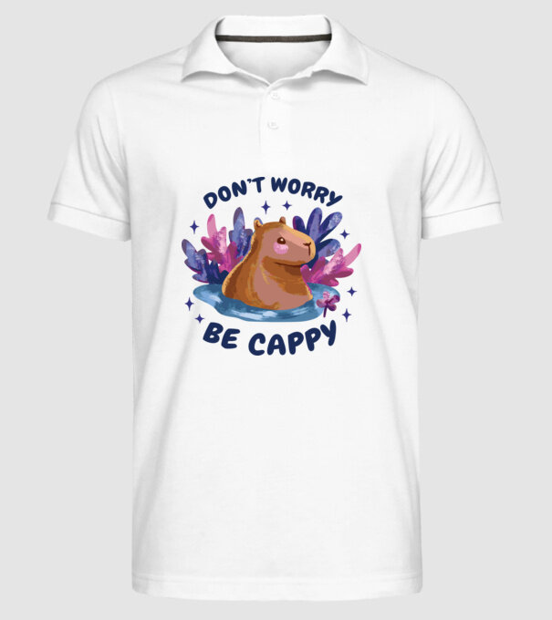 Don't worry be Cappy - capibară model alb pe tricou