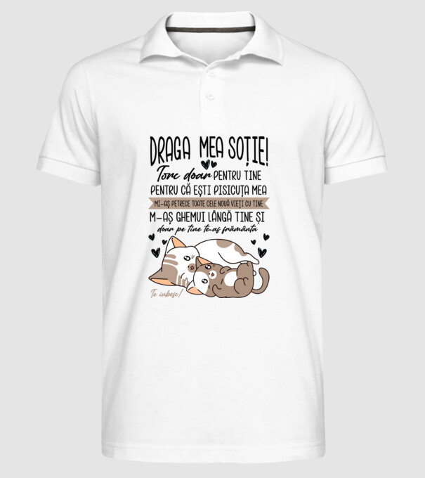 Draga mea soție model alb pe tricou