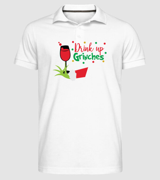Drink up Grinches model alb pe tricou