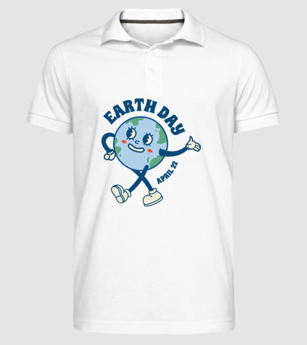 Earth Day model alb pe tricou
