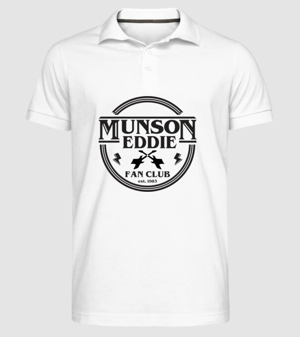 eddie munson fan club est 1983 model alb pe tricou