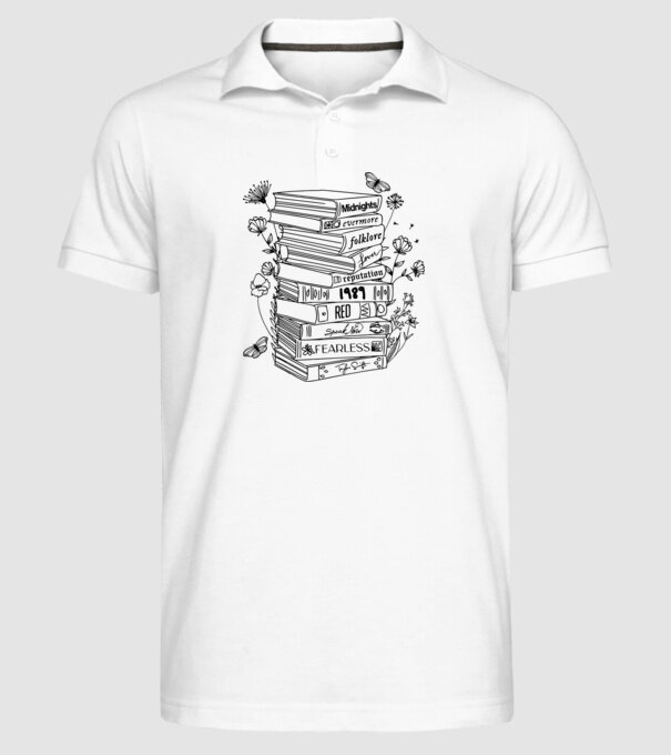 Eras tour books model alb pe tricou