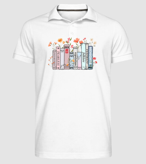 Eras tour books color model alb pe tricou