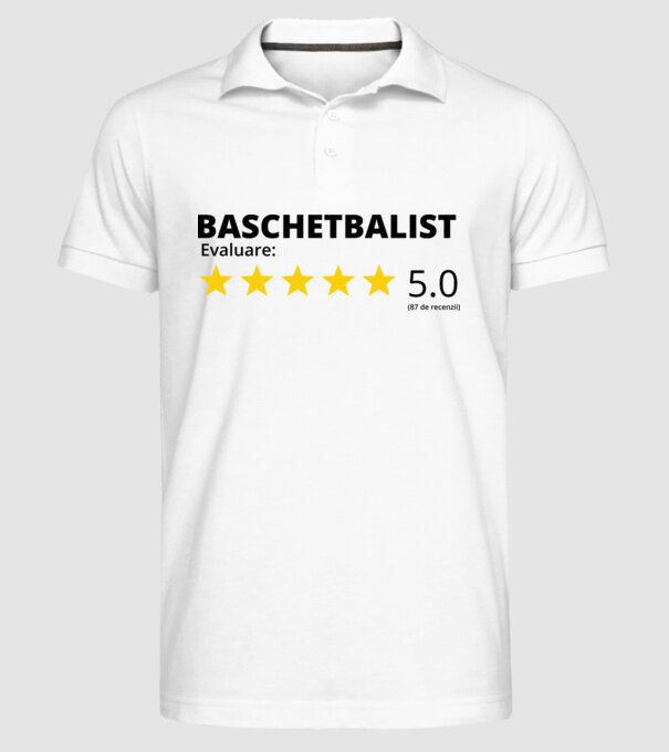 Evaluare 5 BASCHETBALIST model alb pe tricou