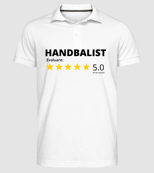 Evaluare 5 HANDBALIST model alb pe tricou