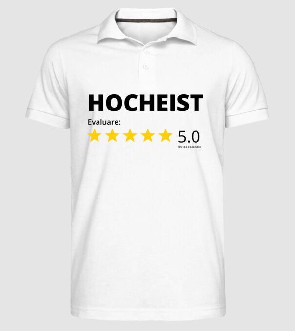 Evaluare 5 HOCHEIST model alb pe tricou
