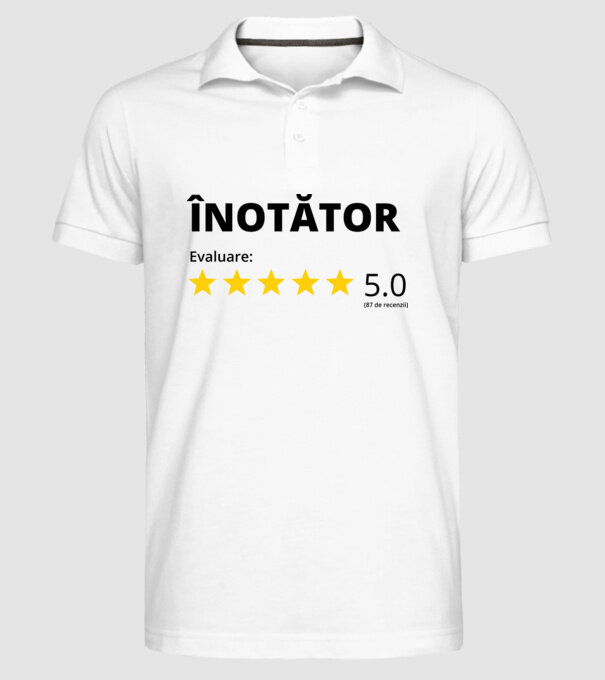 Evaluare 5 ÎNOTĂTOR model alb pe tricou