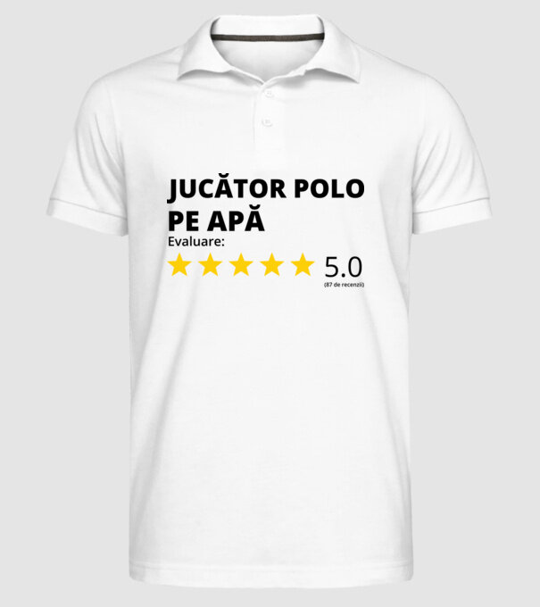Evaluare 5 JUCĂTOR POLO PE APĂ model alb pe tricou