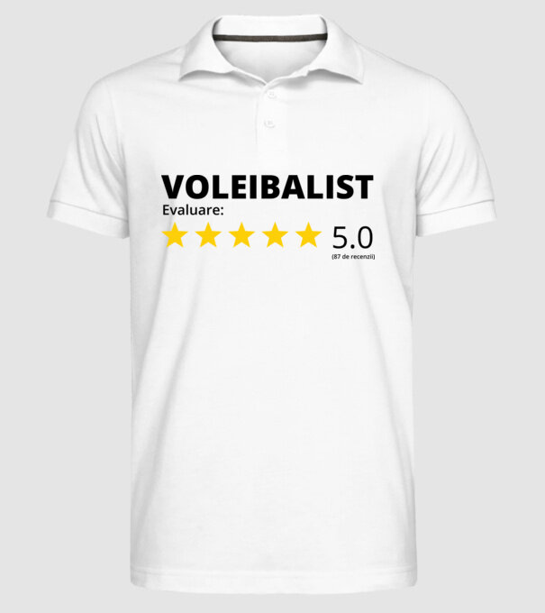 Evaluare 5 VOLEIBALIST model alb pe tricou