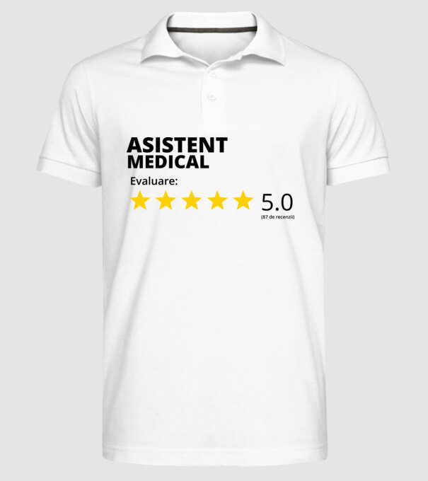 Evaluare - ASISTENT MEDICAL model alb pe tricou