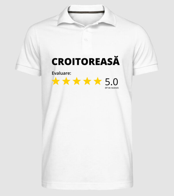 Evaluare - CROITOREASĂ model alb pe tricou