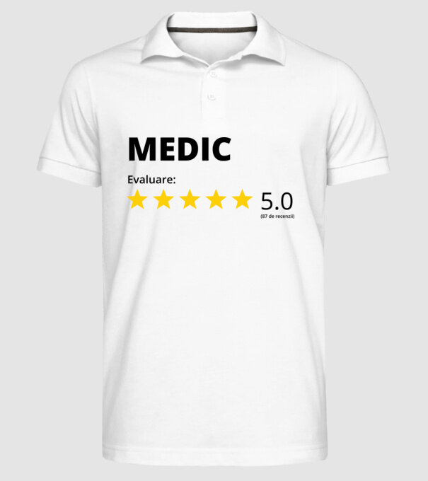 Evaluare - MEDIC model alb pe tricou