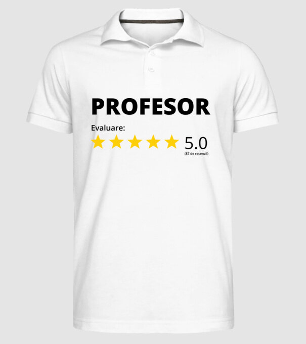 Evaluare - PROFESOR model alb pe tricou