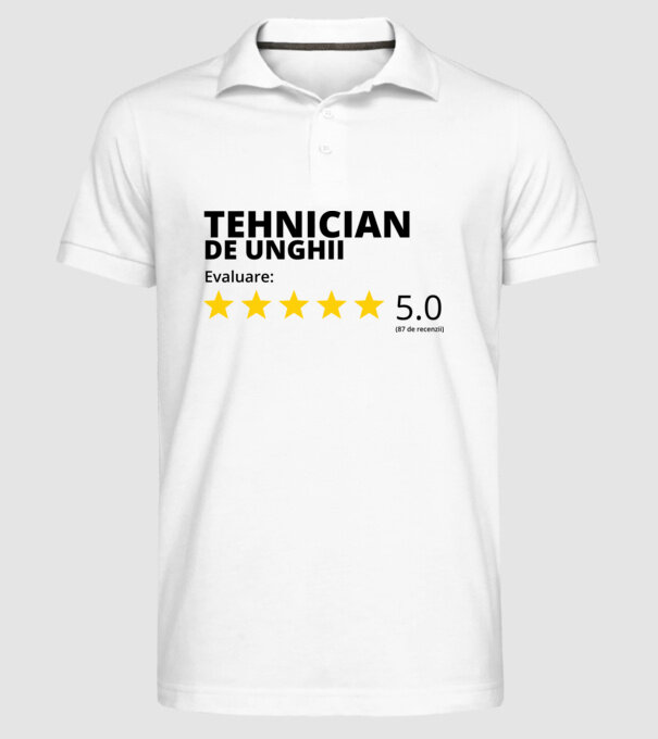 Evaluare - TEHNICIAN DE UNGHII model alb pe tricou
