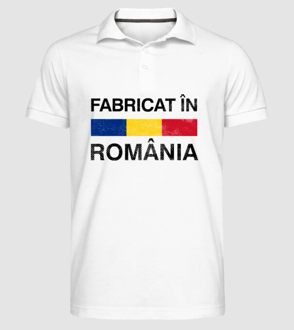 Fabricat în România model alb pe tricou