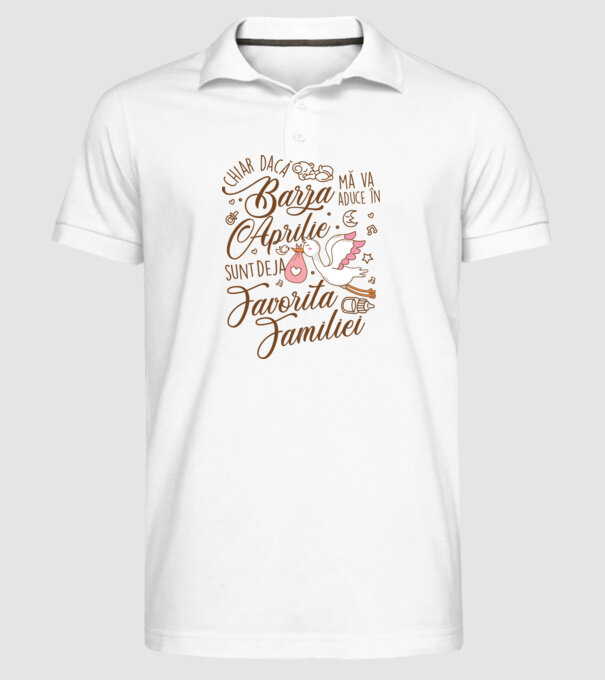 Favorita familiei APRILIE model alb pe tricou