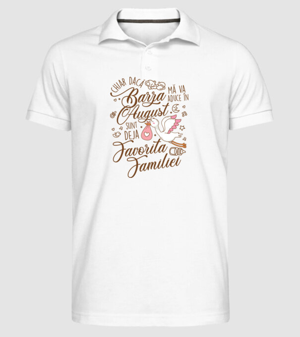 Favorita familiei AUGUST model alb pe tricou