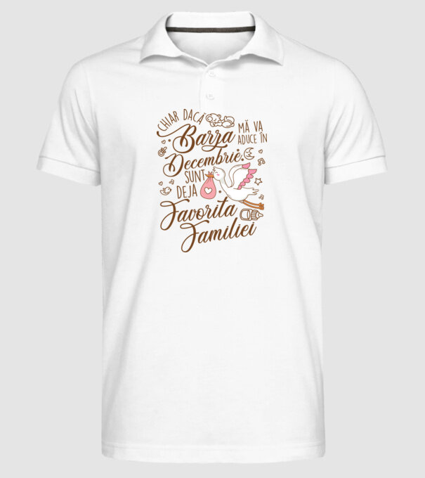 Favorita familiei DECEMBRIE model alb pe tricou
