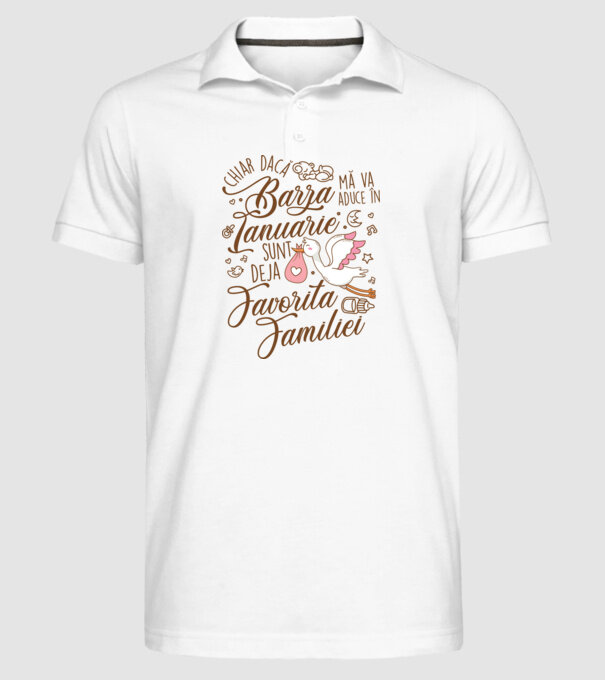 Favorita familiei IANUARIE model alb pe tricou
