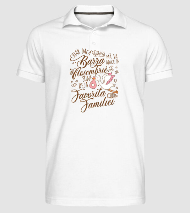 Favorita familiei NOIEMBRIE model alb pe tricou