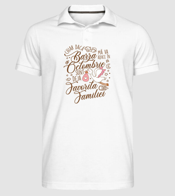 Favorita familiei OCTOMBRIE model alb pe tricou