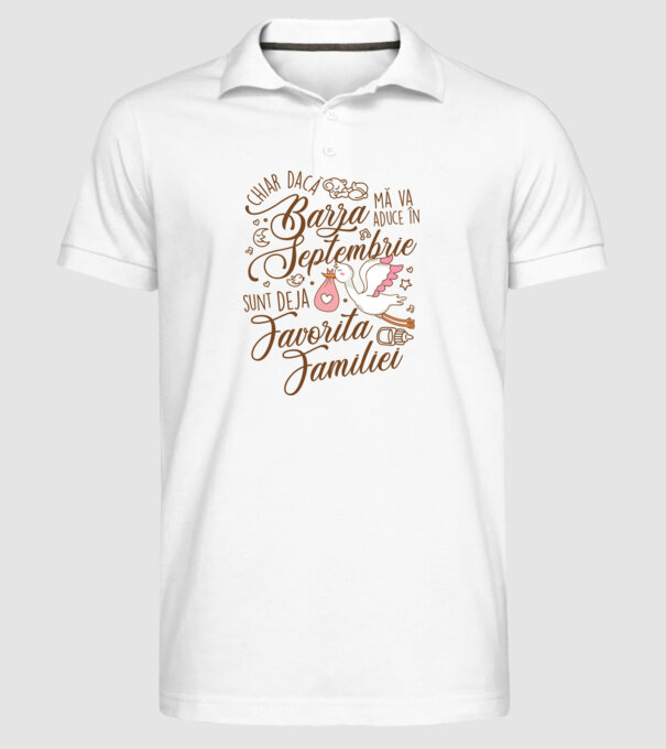 Favorita familiei SEPTEMBRIE model alb pe tricou