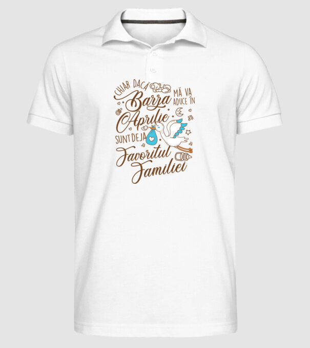 Favoritul familiei APRILIE model alb pe tricou