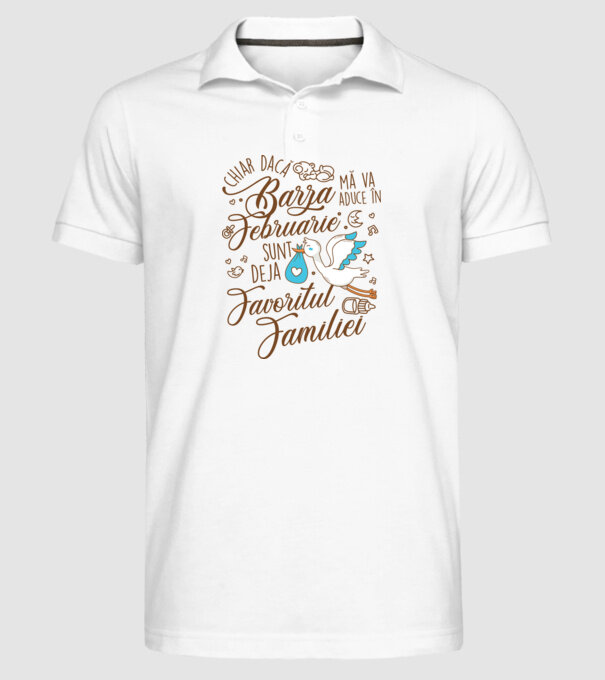 Favoritul familiei FEBRUARIE model alb pe tricou