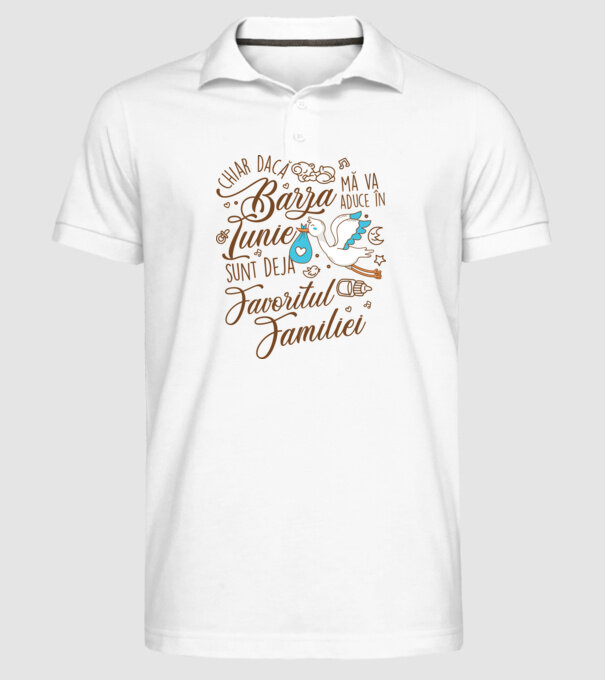 Favoritul familiei IUNIE model alb pe tricou