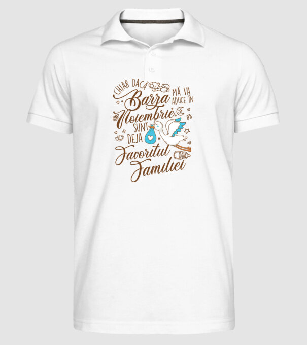 Favoritul familiei NOIEMBRIE model alb pe tricou