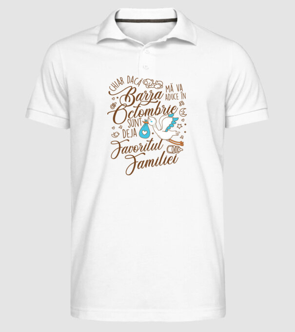 Favoritul familiei OCTOMBRIE model alb pe tricou