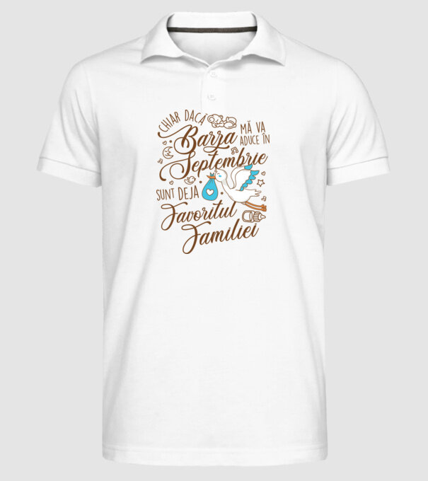 Favoritul familiei SEPTEMBRIE model alb pe tricou
