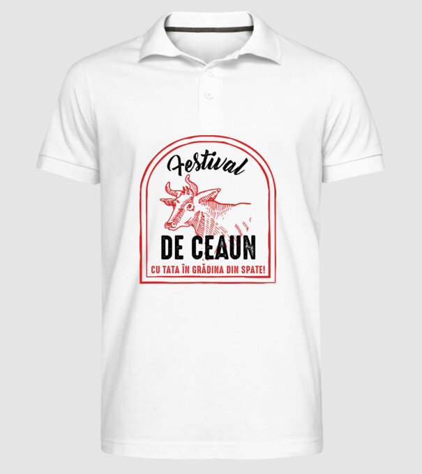 Festival de ceaun - cu tata în grădina din spate! model alb pe tricou