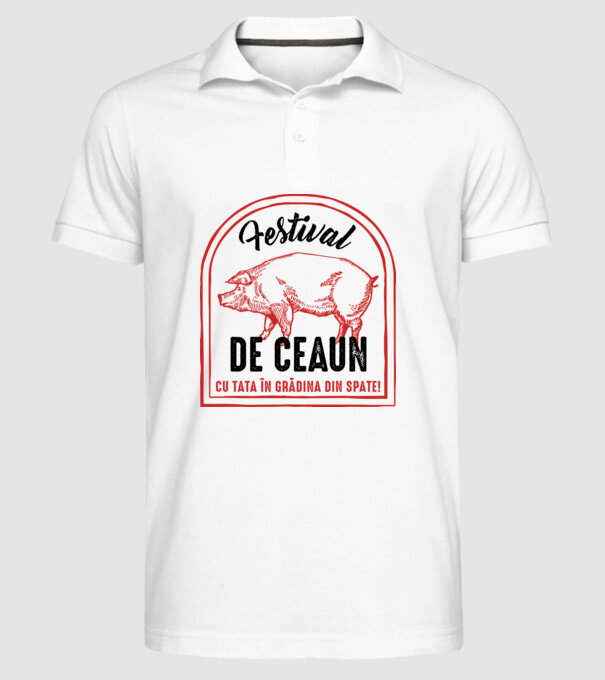 Festival de ceaun - cu tata în grădina din spate! model alb pe tricou