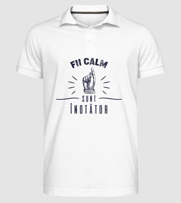 Fii calm, sunt ÎNOTĂTOR model alb pe tricou