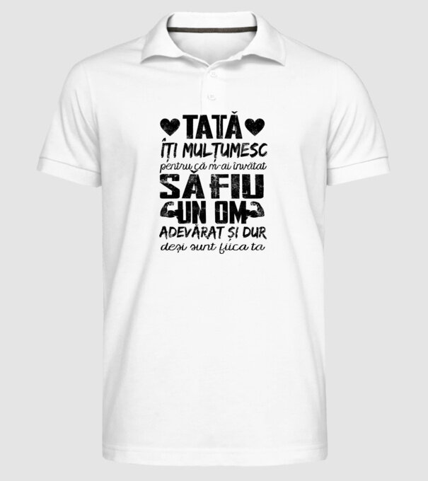 fiică crescută ca fiu Alb model alb pe tricou