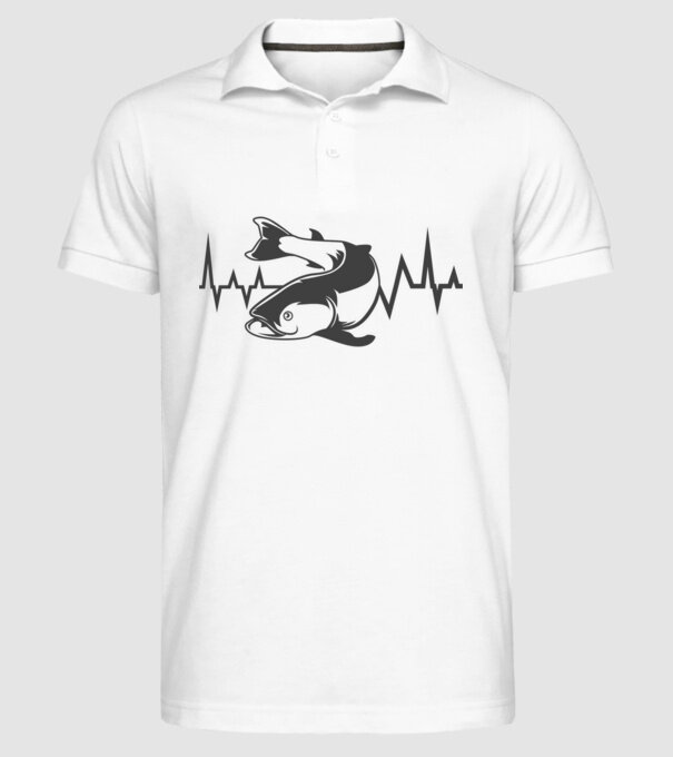 Fish model alb pe tricou