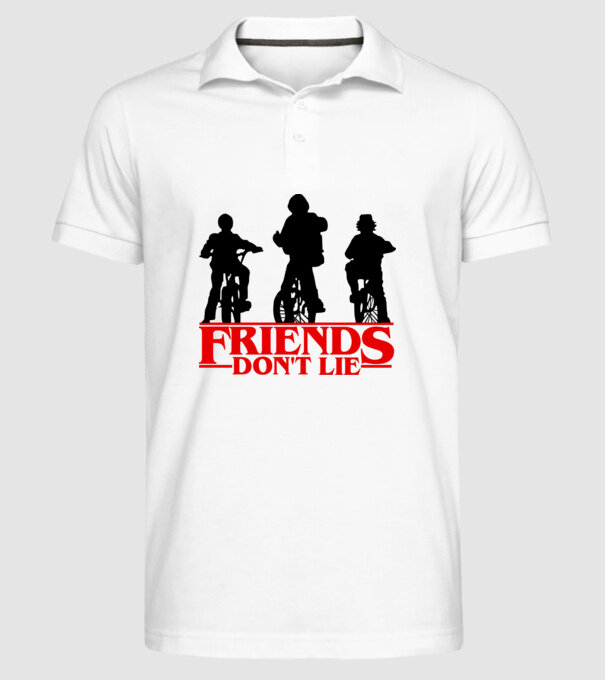 friends dont lie bicycle model alb pe tricou