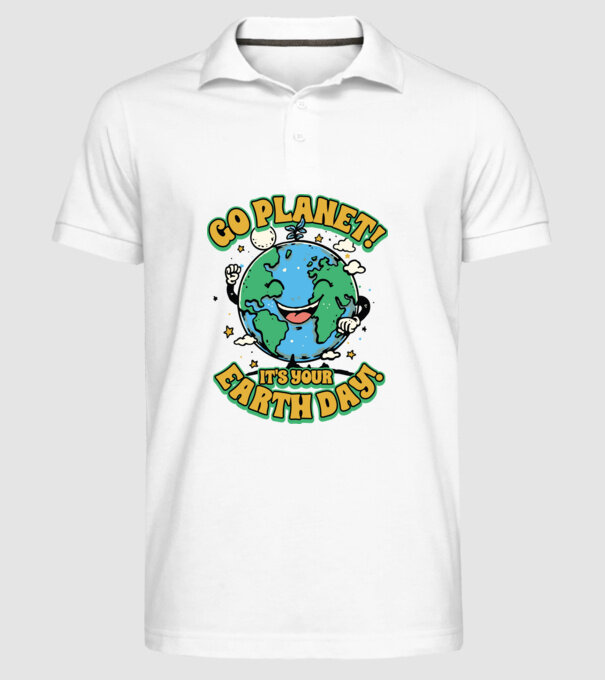 Go planet model alb pe tricou