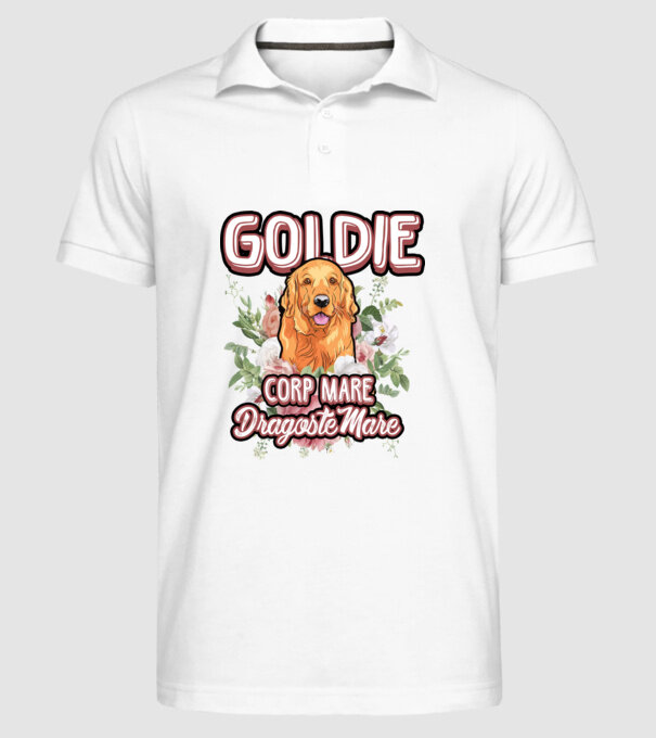 Goldie picioare mici dragoste mare model alb pe tricou