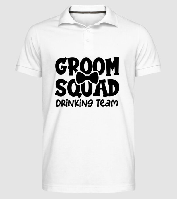 Groom Squad model alb pe tricou