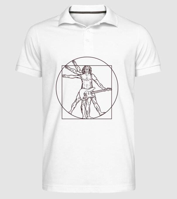 Guitar player model alb pe tricou