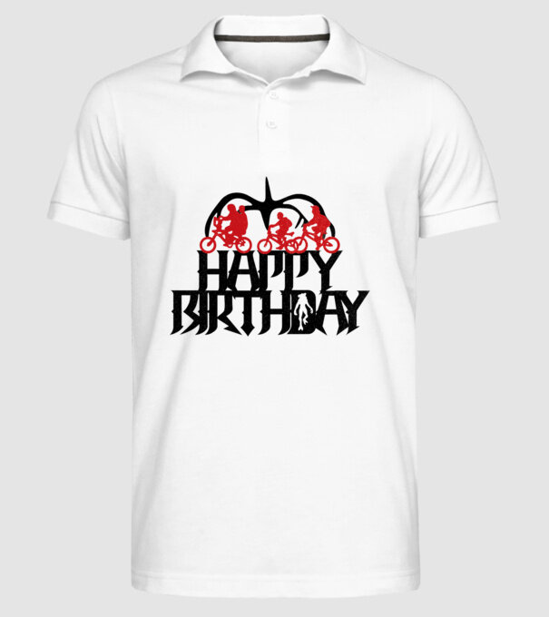 happy birthday stranger things model alb pe tricou