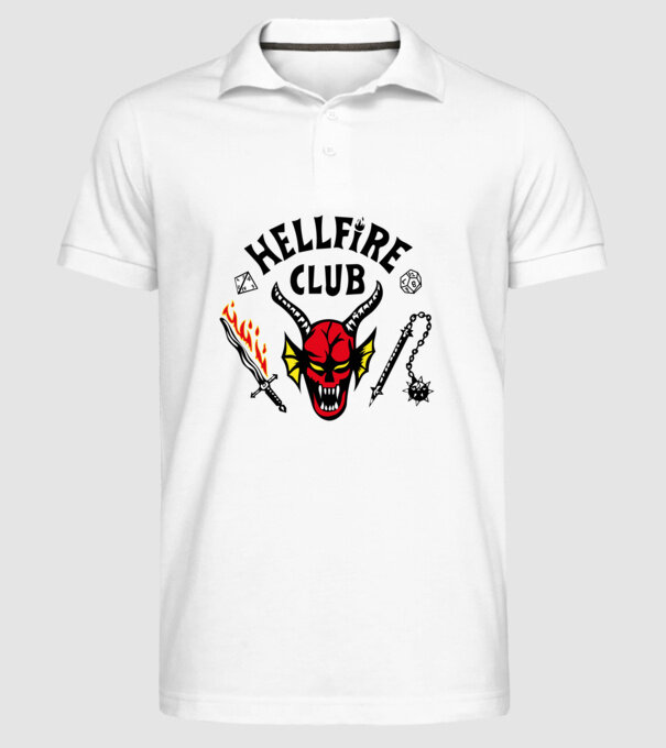 HELLFIRE CLUB model alb pe tricou