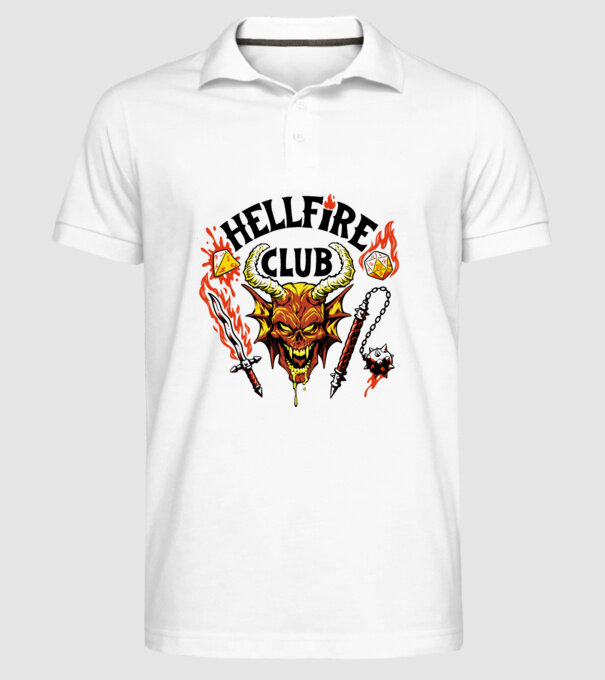 Hellfire ok model alb pe tricou