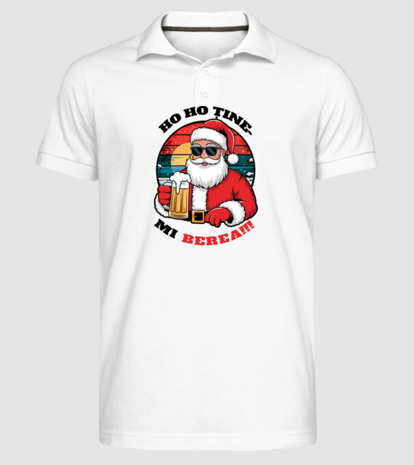 Ho ho ține mi berea! alb model alb pe tricou